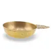 Bol vintage din alama cu maner decupat ornamental, 19cm, imagine 2