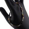 Bratara Labradorit sfere 3mm, Granat neuniform 5-8mm si Hematit auriu cuburi 3mm cu bumbi aurii, imagine 2