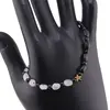 Bratara Turmalina neagra sfere si neuniforma 3-7mm si Piatra Lunii neuniforma 5-7mm cu steluta din Hematit auriu 6mm, imagine 2