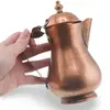 Cafetiera vintage din cupru cu capac rotund și maner metalic, 14cm, imagine 3