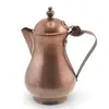Cafetiera vintage din cupru cu capac rotund și maner metalic, 14cm