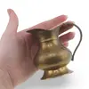 Cana vintage din alama cu baza lata si maner curbat, 7,5cm, imagine 3