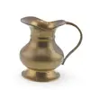 Cana vintage din alama cu baza lata si maner curbat, 7,5cm