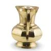Cana vintage din alama cu corp hexagonal si maner curbat, 13cm, imagine 2
