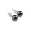 Cercei cu surub Hematit sfere, 8mm