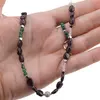 Colier Granat neuniform 6-8mm, Piatra Lunii si Aventurin dark sfere 3-4mm, Hematit fatetat si sfera cu zirconii 6mm, imagine 3