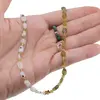 Colier Peridot neuniform si sfere 3-6mm cu Piatra lunii neuniforma 6-8mm si steluta din Hematit auriu 6mm, imagine 3