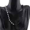 Colier Turmalina neagra sfere si neuniforma 3-7mm si Piatra Lunii neuniforma 5-7mm cu steluta din Hematit auriu 6mm, imagine 2
