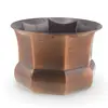 Ghiveci vintage din cupru cu design geometric ondulat, 14,5cm