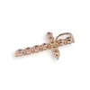 Pandantiv din cupru placat cu aur 18k, model cruce cu zirconii rotunde, imagine 2