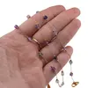 Set bratara si colier Fluorit cuburi fatetate si lant auriu, 4mm, imagine 3