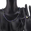 Set bratara si colier Lapis Lazuli cuburi fatetate si Hematit auriu discuri, 2-4mm, imagine 2