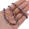 Set bratara si colier Lapis Lazuli cuburi fatetate si Hematit auriu discuri, 2-4mm, imagine 3