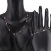Set bratara si colier Turmalina roz cuburi fatetate si lant auriu, 4mm, imagine 2