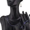 Set cercei cu agatatoare, bratara si colier Lapis Lazuli banuti extrafatetati cu elemente aurii, 4mm, imagine 2