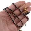 Set cercei cu agatatoare, bratara si colier Spinel banuti extrafatetati cu elemente aurii, 4mm, imagine 3