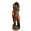 Statueta vintage din lemn sculptat manual, indian american colorat, 97cm, imagine 2
