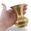 Vas vintage din alama cu gat ingust si baza lata, 9,5cm, imagine 3