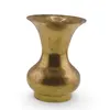 Vas vintage din alama cu gat ingust si baza lata, 9,5cm