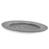 Farfurie decorativa vintage din metal patinat, model gravat, 14cm, imagine 2