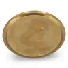 Tava rotunda vintage din alama, design simplu clasic, 20cm