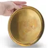Tava rotunda vintage din alama, design simplu clasic, 20cm, imagine 3