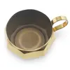 Cana rotunda vintage din alama, design geometric cu toarta, 10,5cm, imagine 2