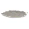 Tava decorativa vintage din metal, forma frunza cu model gravat, 12cm, imagine 2