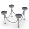 Suport vintage din metal pentru patru lumanari, design semicerc, 15cm, imagine 2