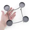 Suport vintage din metal pentru patru lumanari, design semicerc, 15cm, imagine 3