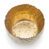 Bol decorativ vintage din metal argintiu, interior auriu, model zimtat mic, 8,5cm, imagine 2
