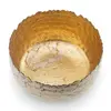 Bol decorativ vintage din metal argintiu, interior auriu, model zimtat mare, 12cm, imagine 2