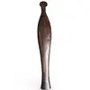 Statueta vintage din lemn sculptat manual, figura feminina stilizat alungita, 40cm, imagine 2