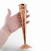 Vaza conica vintage din cupru ciocanit, picior ingust, 22cm, imagine 3
