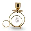 Sfesnic vintage din alama cu cristal decorativ, 10cm