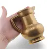 Cana vintage din alama, model clasic cu gat inalt, 12cm, imagine 3