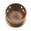 Suport vintage din cupru pentru lumanare sau vas, cu decupaje laterale, 3,5cm, imagine 2