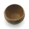 Vas rotund vintage din alama gravata, model etnic, 8cm, imagine 2