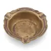 Scrumiere vintage din alama, forma rotunda cu patru suporturi, 14cm
