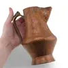 Cana vintage din cupru ciocanit, maner decorativ, 17cm, imagine 3