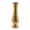 Vaza vintage din alama gravata, model oriental, 19cm