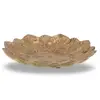 Farfurie decorativa vintage din alama, model floral in relief auriu, 12,5cm, imagine 2