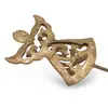 Decoratiune vintage din alama in forma de inger pe suport lung, 26cm, imagine 2
