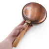 Vas cu capac vintage din cupru si maner din lemn sculptat manual, 27cm, imagine 3