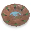 Farfurie decorativa vintage din cupru, model in relief cu scene mitologice, 16cm