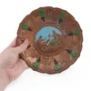 Farfurie decorativa vintage din cupru, model in relief cu scene mitologice, 16cm, imagine 3
