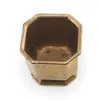 Ghiveci vintage din alama, forma hexagonala, 6cm, imagine 2