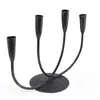 Sfesnic vintage din metal negru pentru patru lumanari, 22cm, imagine 2