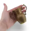 Cana vintage din alama cu doua manere decorative, 7cm, imagine 3