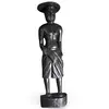 Statueta vintage din lemn sculptat manual, barbat cu palarie traditionala, 44cm